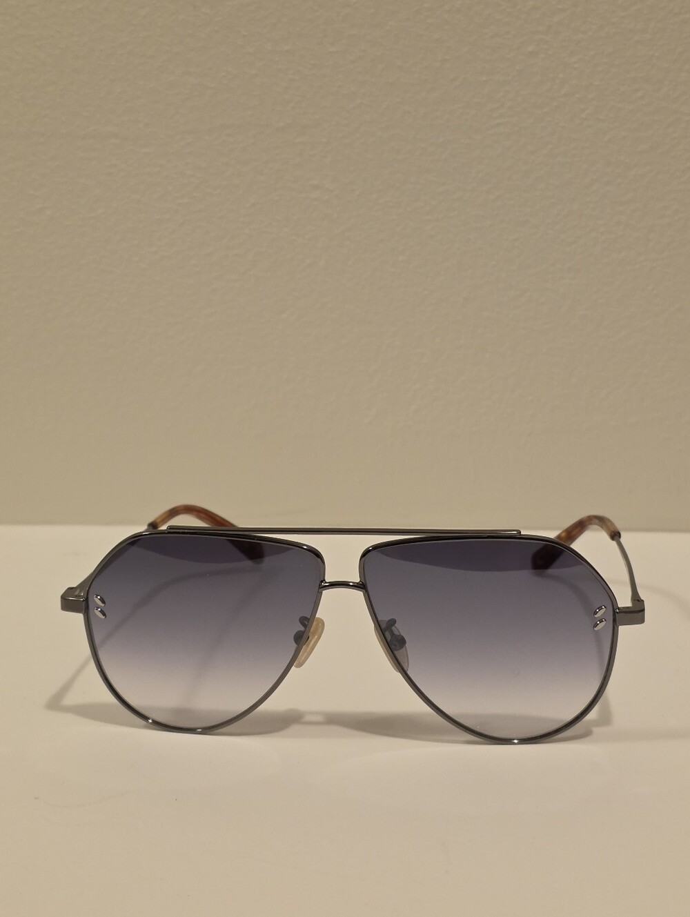Stella McCartney SC0063S Oversized Aviator Sunglasses Gunmetal Tortoise Gradient